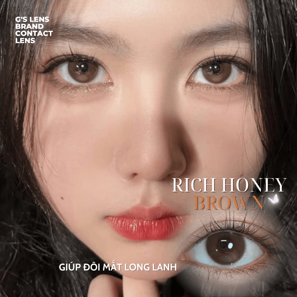Kính áp tròng 1 ngày RICH HONEY BROWN màu nâu tự nhiên giãn tròng nhỏ GTRENDY