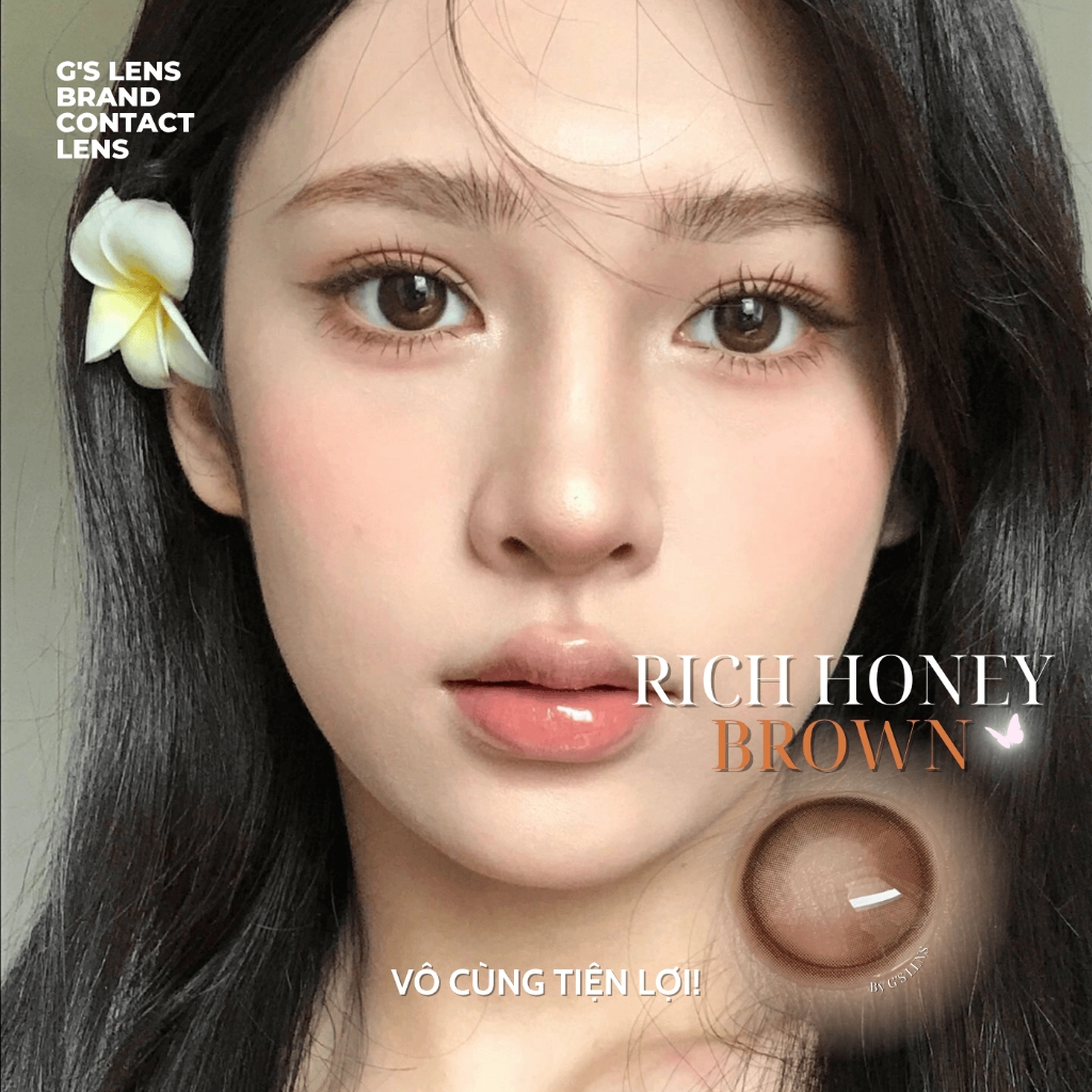 Kính áp tròng 1 ngày RICH HONEY BROWN màu nâu tự nhiên giãn tròng nhỏ GTRENDY