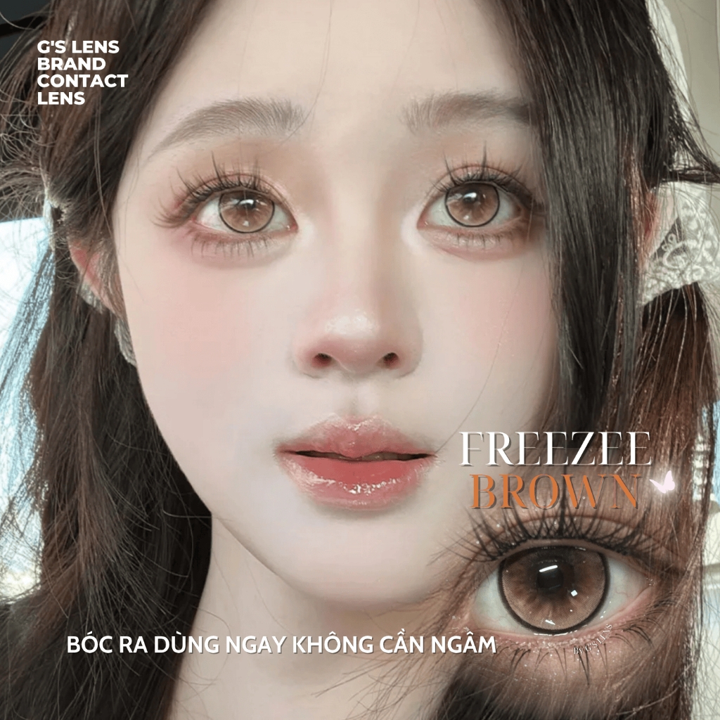Kính áp tròng 1 ngày FREEZEE BROWN màu nâu sáng tây giãn tròng to GTRENDY - Realcon Color 50