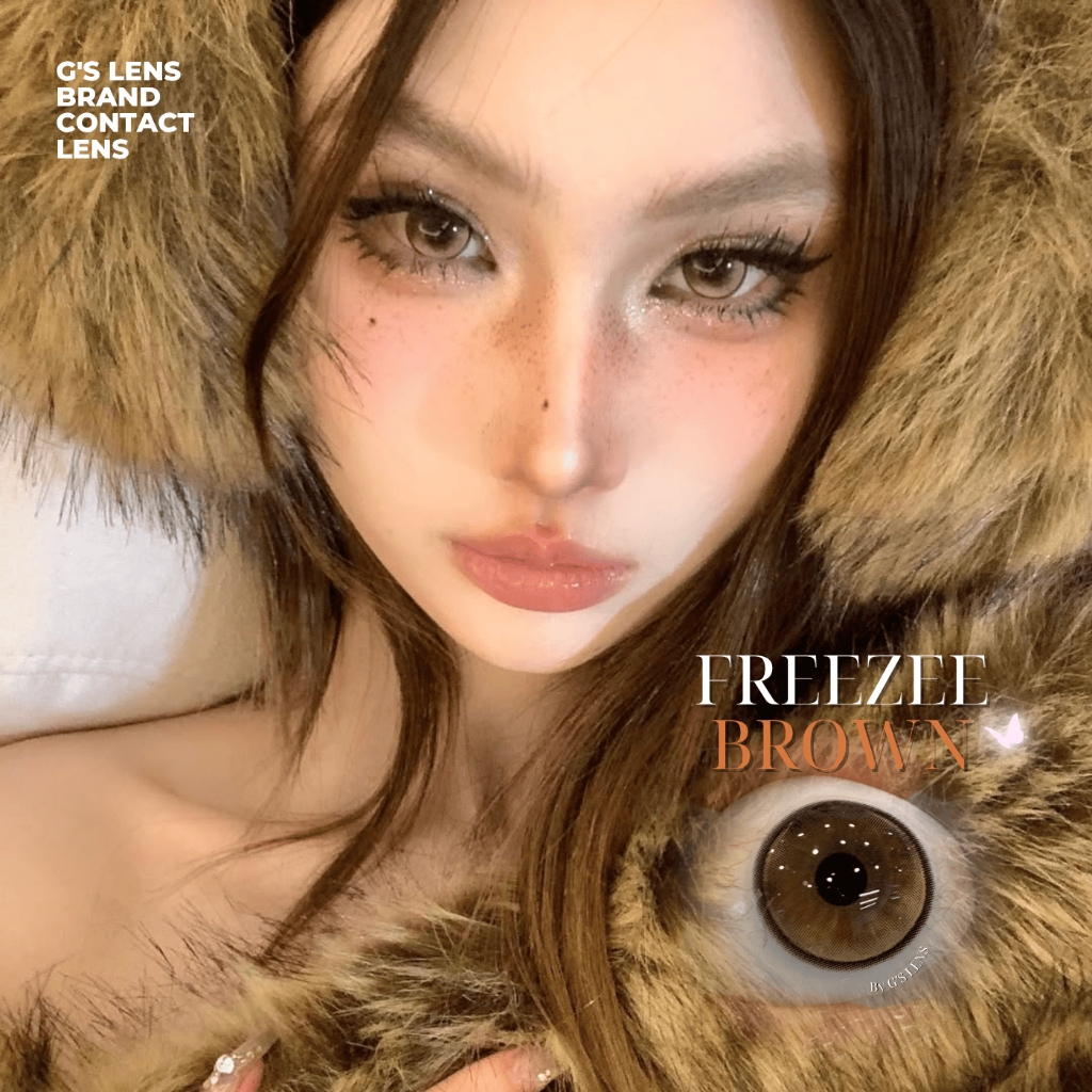 Kính áp tròng 1 ngày FREEZEE BROWN màu nâu sáng tây giãn tròng to GTRENDY - Realcon Color 50