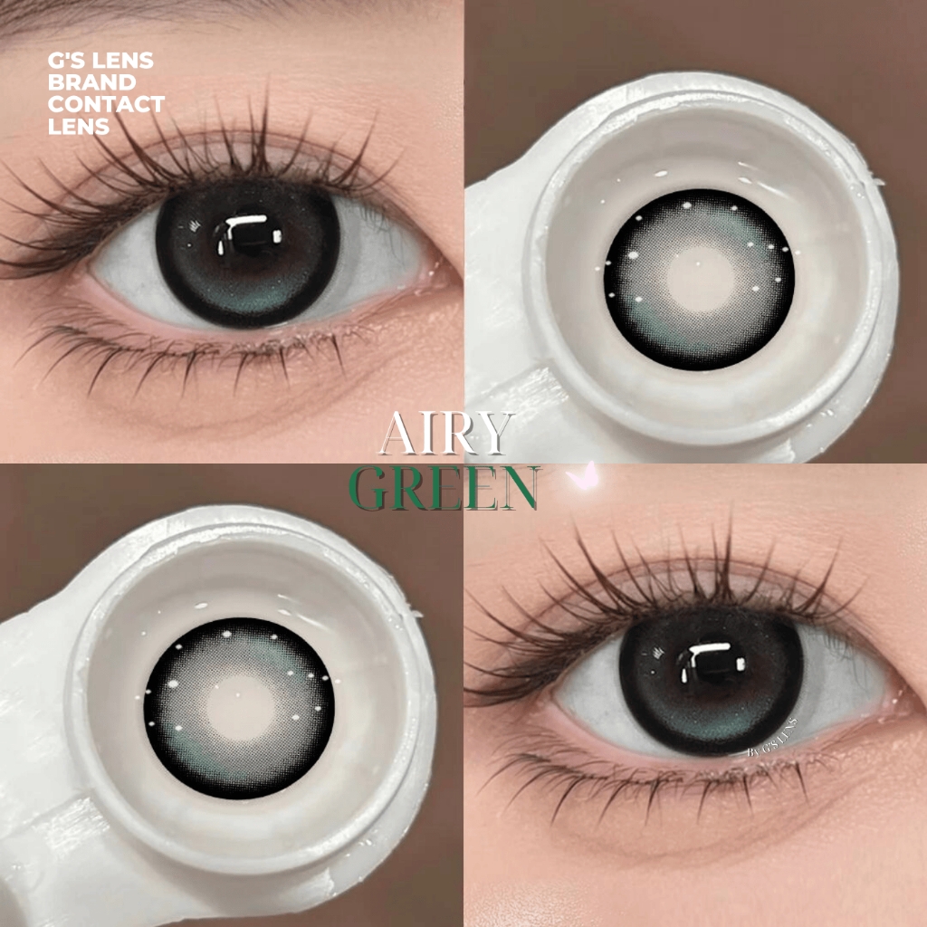 Kính áp tròng 1 ngày AIRY GREEN màu xanh lá tự nhiên giãn tròng to GTRENDY