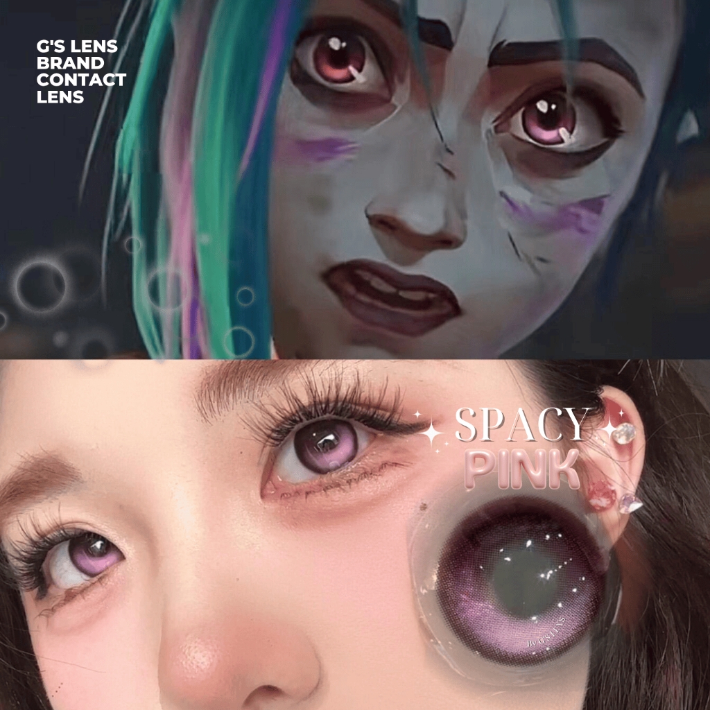 Kính áp tròng 1 ngày SPACY PINK màu hồng sáng tây giãn tròng vừa GTRENDY