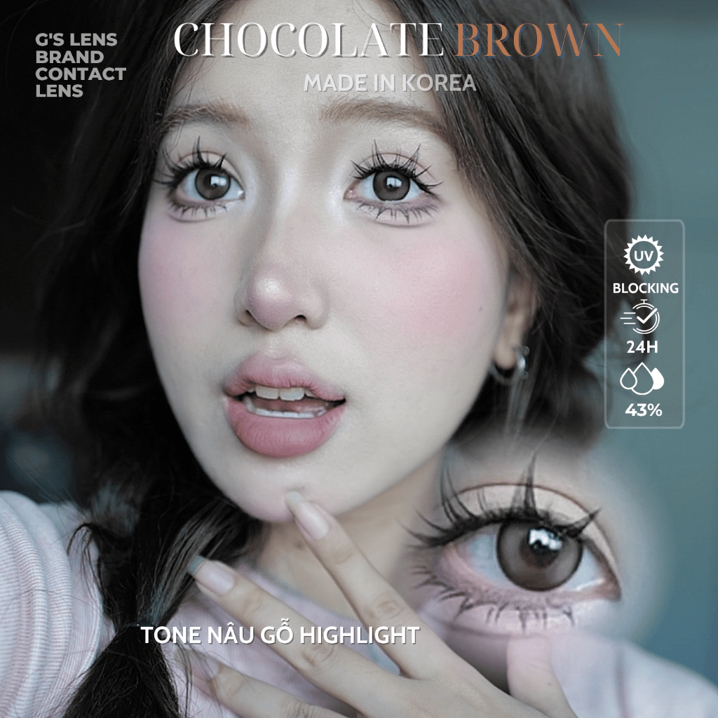Kính áp tròng 6 tháng CHOCOLA BROWN màu choco tự nhiên giãn tròng vừa