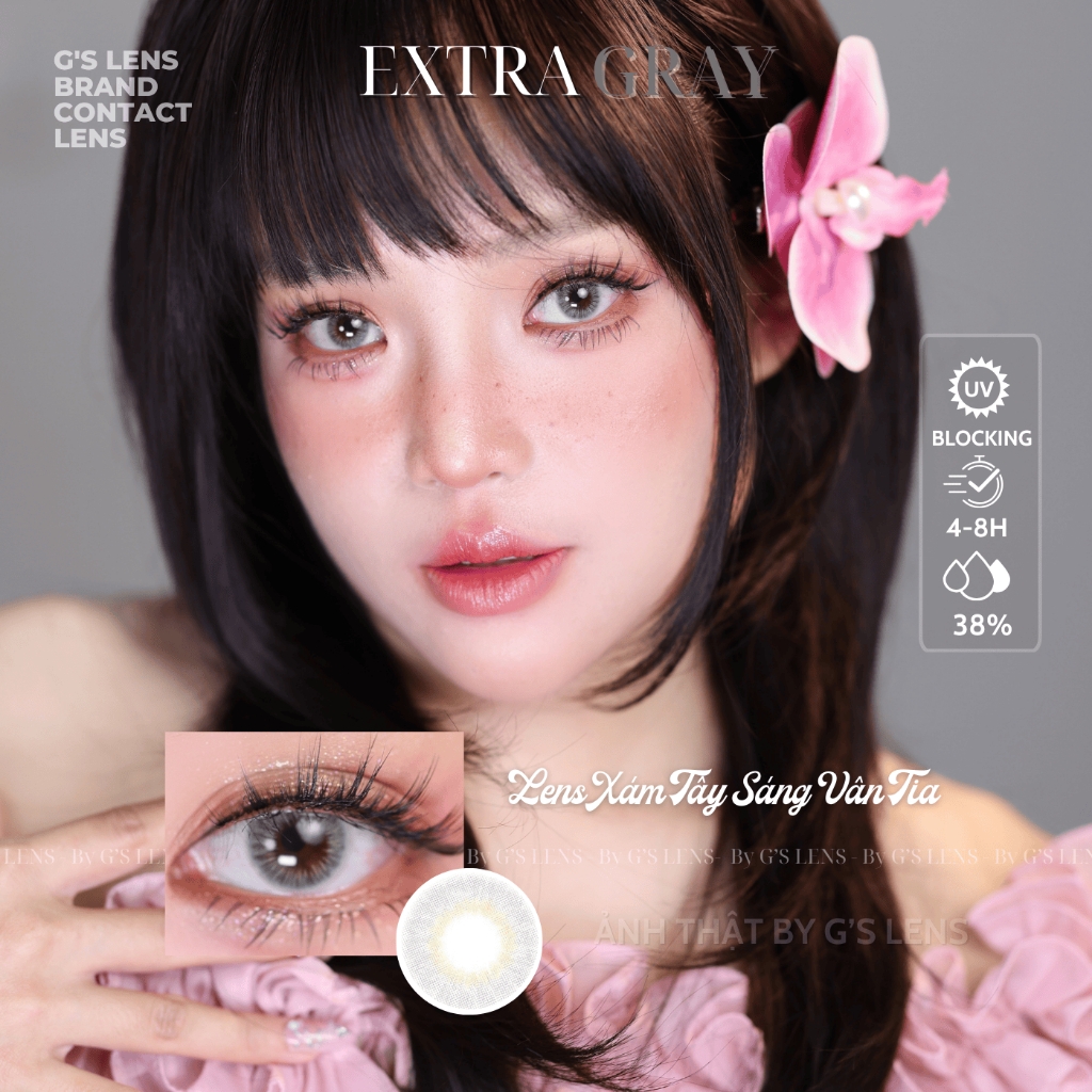 Kính áp tròng 6 tháng EXTRA GRAY màu xám sáng tây không giãn tròng GTRENDY - MC38