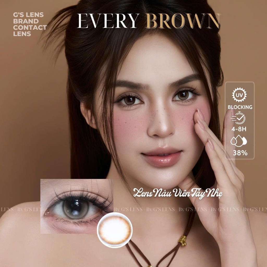 Kính áp tròng 6 tháng EVERY BROWN màu nâu sáng tây giãn tròng nhỏ GTRENDY - MCK1