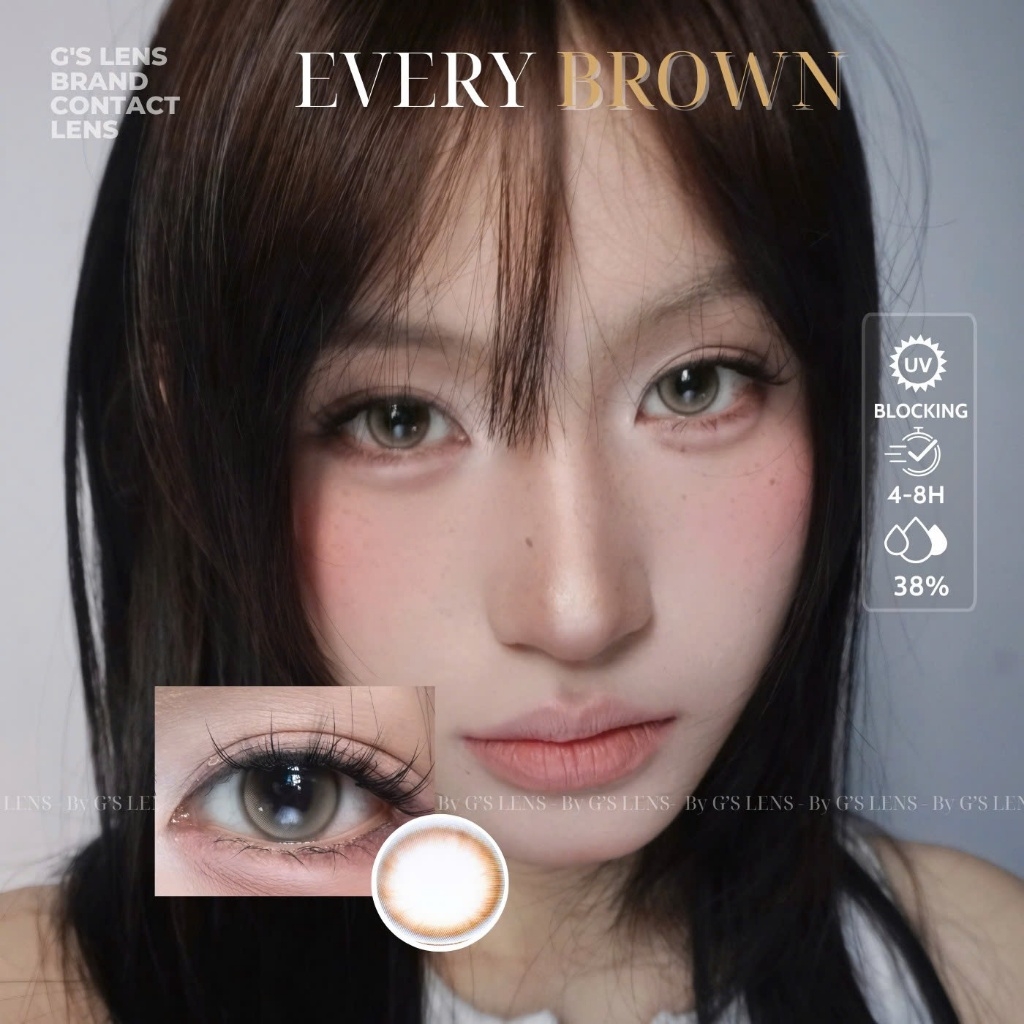 Kính áp tròng 6 tháng EVERY BROWN màu nâu sáng tây giãn tròng nhỏ GTRENDY - MCK1