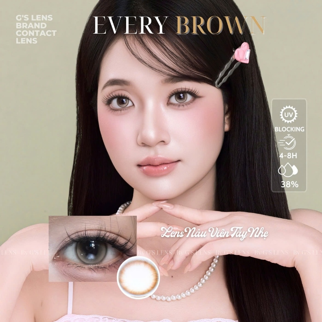 Kính áp tròng 6 tháng EVERY BROWN màu nâu sáng tây giãn tròng nhỏ GTRENDY - MCK1