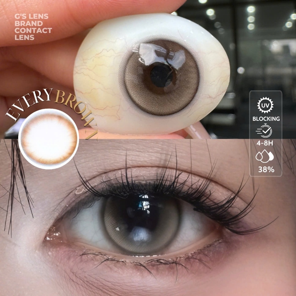 Kính áp tròng 6 tháng EVERY BROWN màu nâu sáng tây giãn tròng nhỏ GTRENDY - MCK1