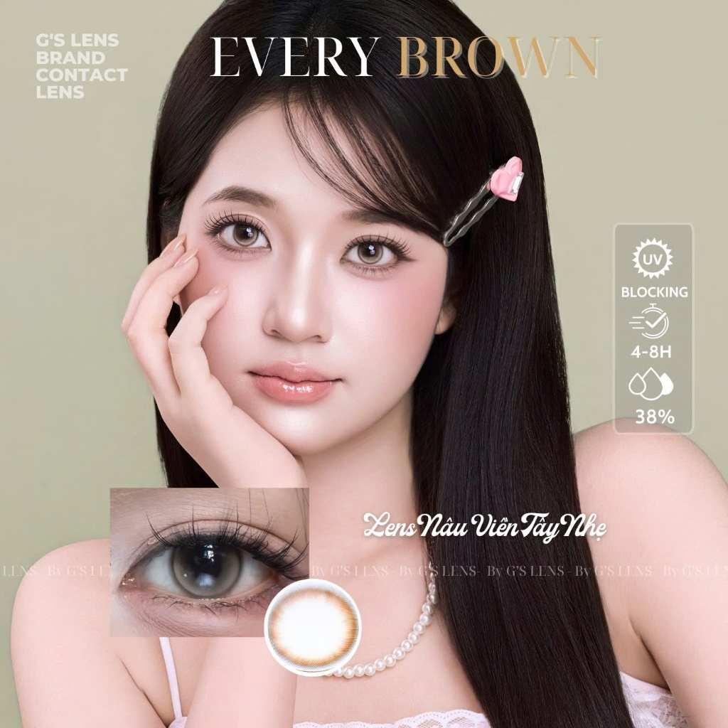 Kính áp tròng 6 tháng EVERY BROWN màu nâu sáng tây giãn tròng nhỏ GTRENDY - MCK1