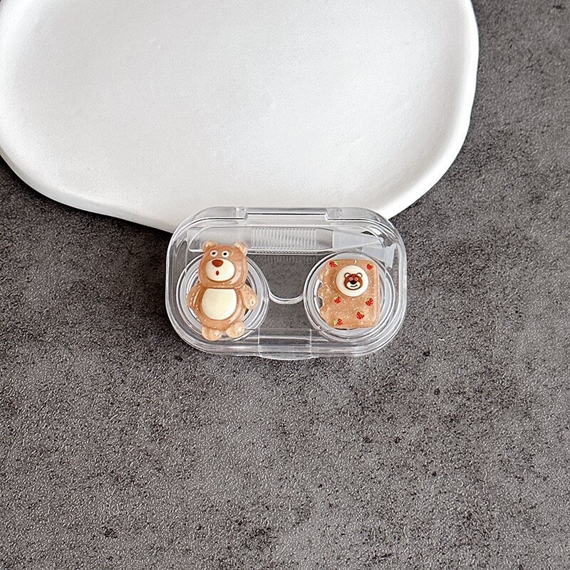 Khay Mini 3D Gấu Dâu Brown-Case Đựng Lens