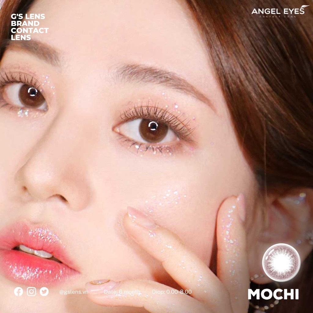 Kính Áp Tròng Lens Mắt Angel Eyes MOCHI Choco Size XS 13.4 mm (0-8 độ)