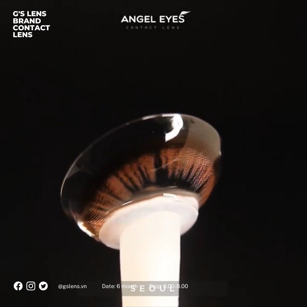 Kính Áp Tròng Lens Mắt Angel Eyes MOCHI Choco Size XS 13.4 mm (0-8 độ)