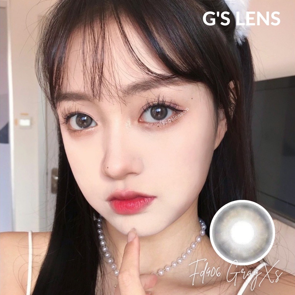 Kính áp tròng 6 tháng BLING GRAY màu xám nâu tự nhiên không giãn tròng GTRENDY