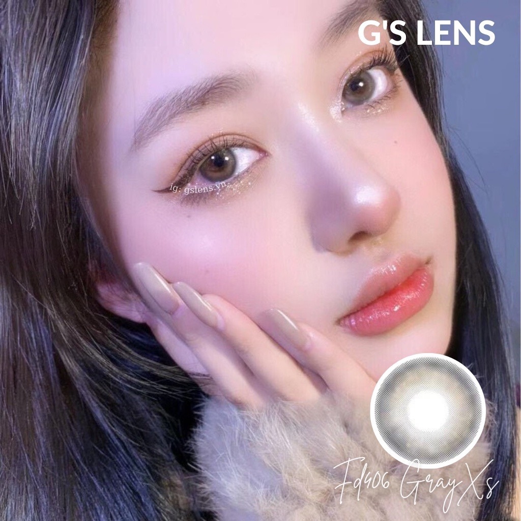 Kính áp tròng 6 tháng BLING GRAY màu xám nâu tự nhiên không giãn tròng GTRENDY