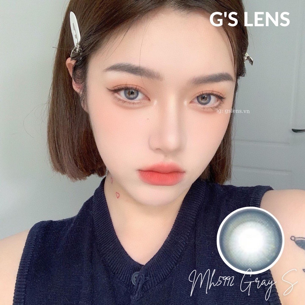 Kính áp tròng 6 tháng MH5992 GRAY màu xám xanh sáng tây giãn tròng nhỏ GTRENDY - MC38