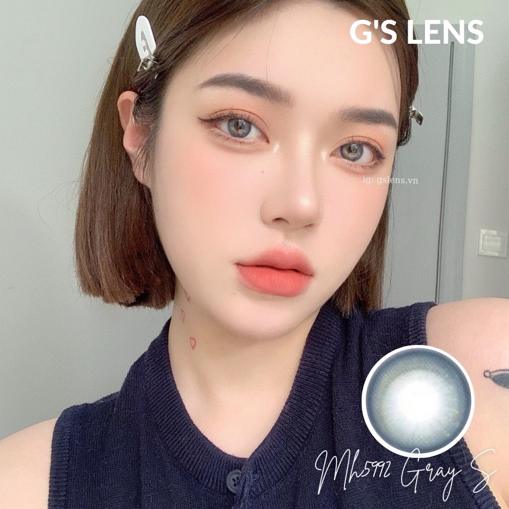 Kính áp tròng 6 tháng MH5992 GRAY màu xám xanh sáng tây giãn tròng nhỏ GTRENDY - MC38