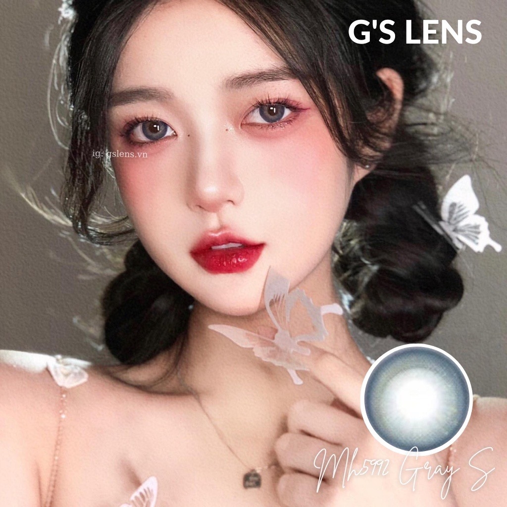Kính áp tròng 6 tháng MH5992 GRAY màu xám xanh sáng tây giãn tròng nhỏ GTRENDY - MC38