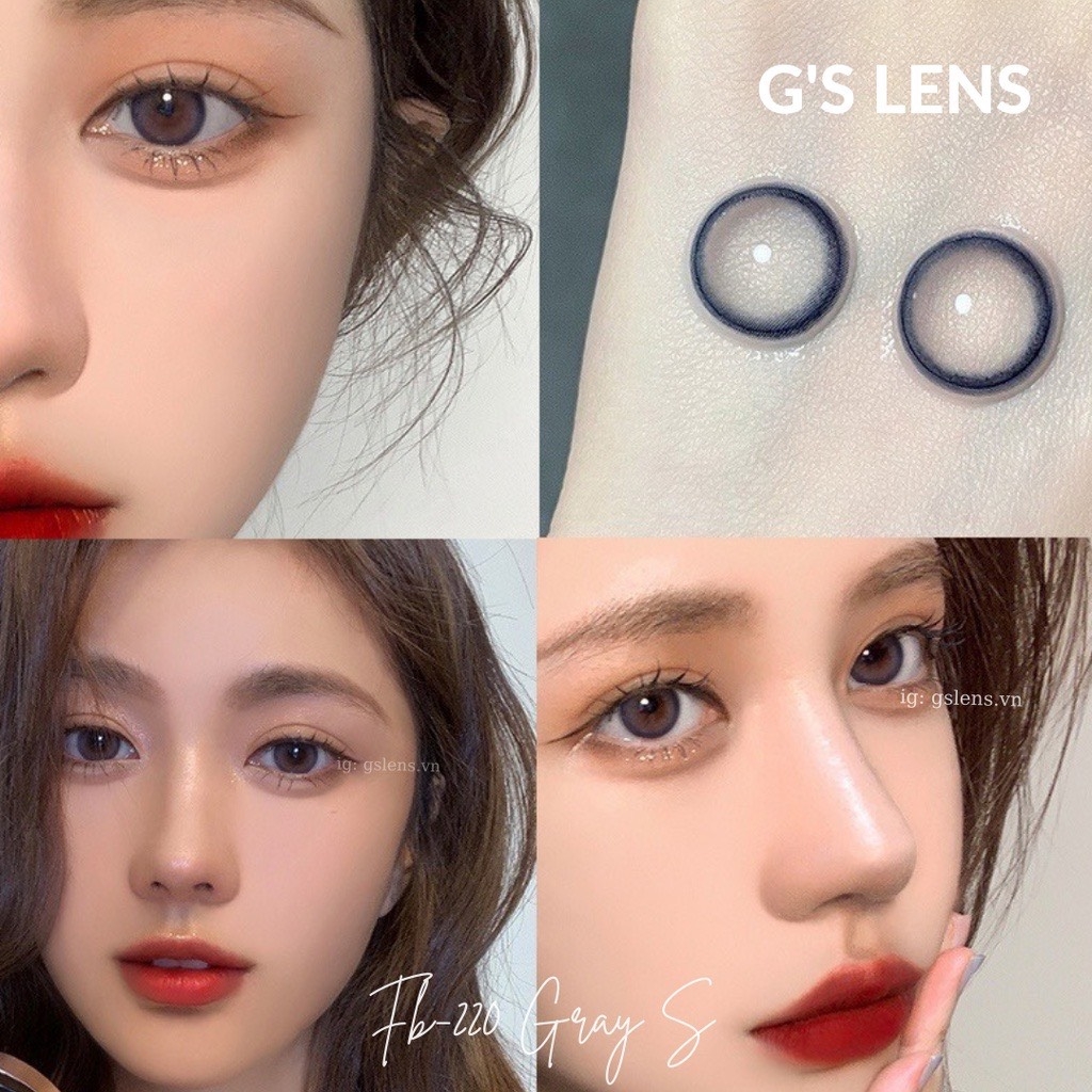 Kính áp tròng 6 tháng RENA GRAY màu xám tự nhiên giãn tròng nhỏ GTRENDY - MC38