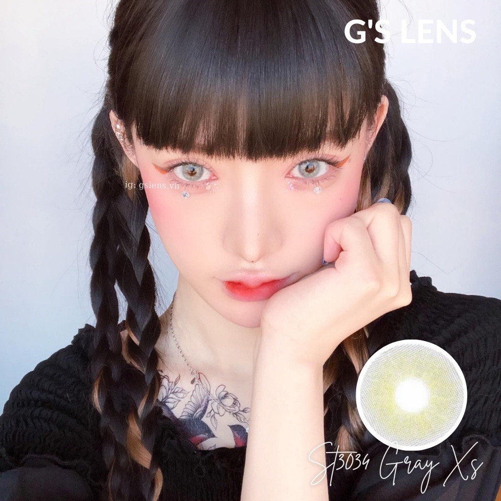 Kính áp tròng 6 tháng ST3034 GRAY màu xám sáng tây không giãn tròng GTRENDY - MC38