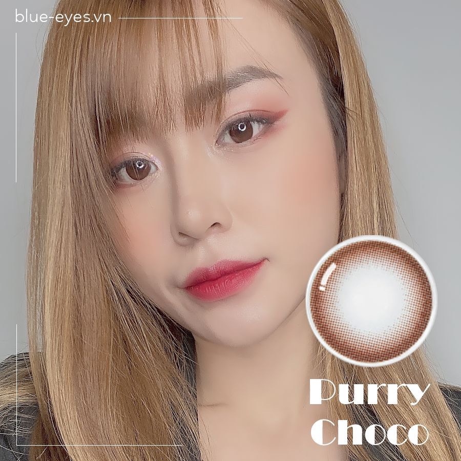 Kính áp tròng 6 tháng PURRY CHOCO màu choco tự nhiên giãn tròng nhỏ