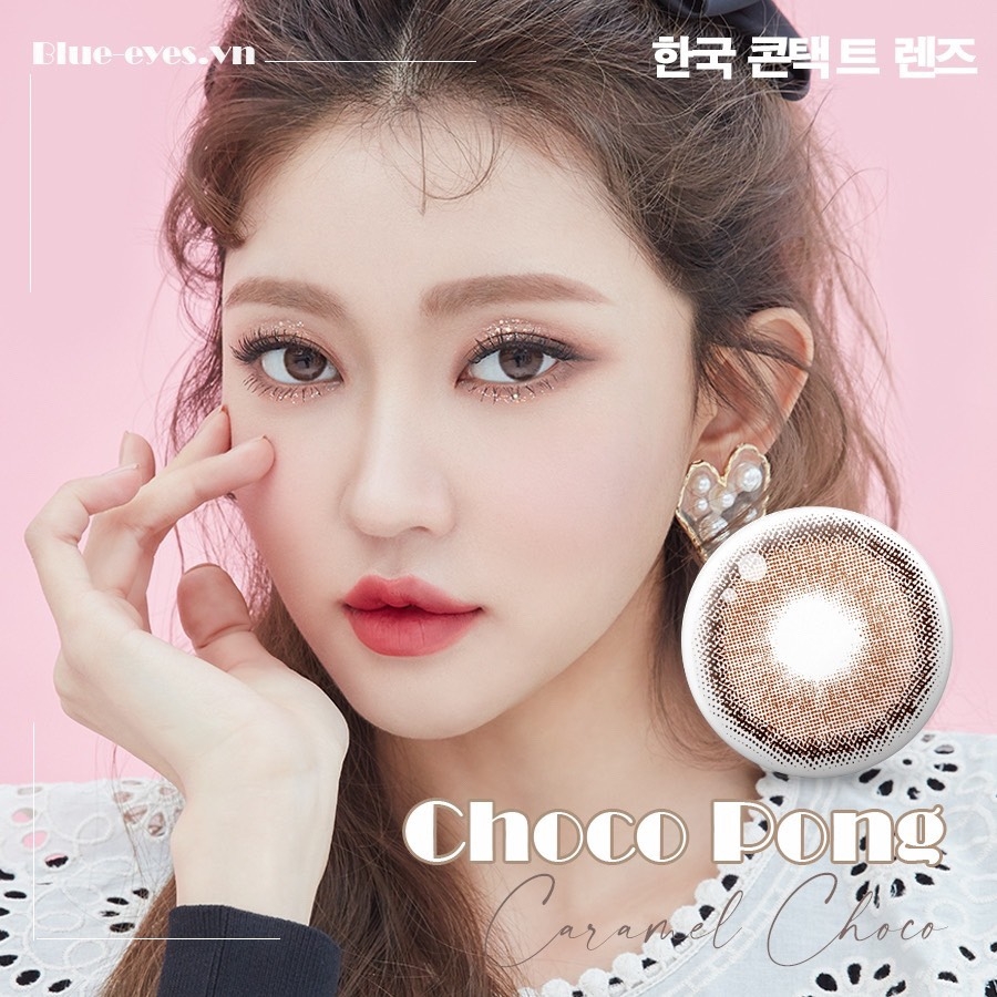 Kính áp tròng 6 tháng CARAMEL CHOCO màu choco tự nhiên giãn tròng nhỏ