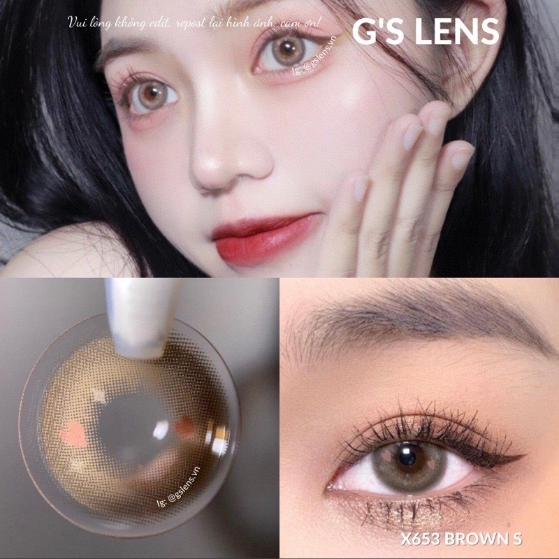 Kính áp tròng 6 tháng X635 BROWN màu nâu sáng tây giãn tròng nhỏ GTRENDY - MC38