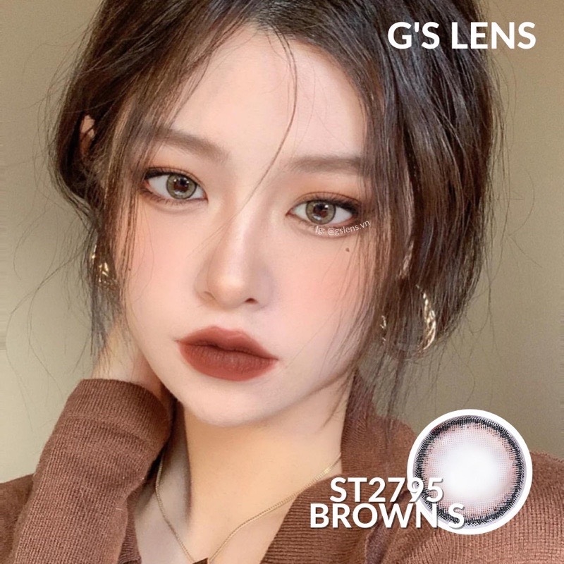 Kính áp tròng 6 tháng ST2795 BROWN màu nâu sáng tây giãn tròng nhỏ GTRENDY - MC38