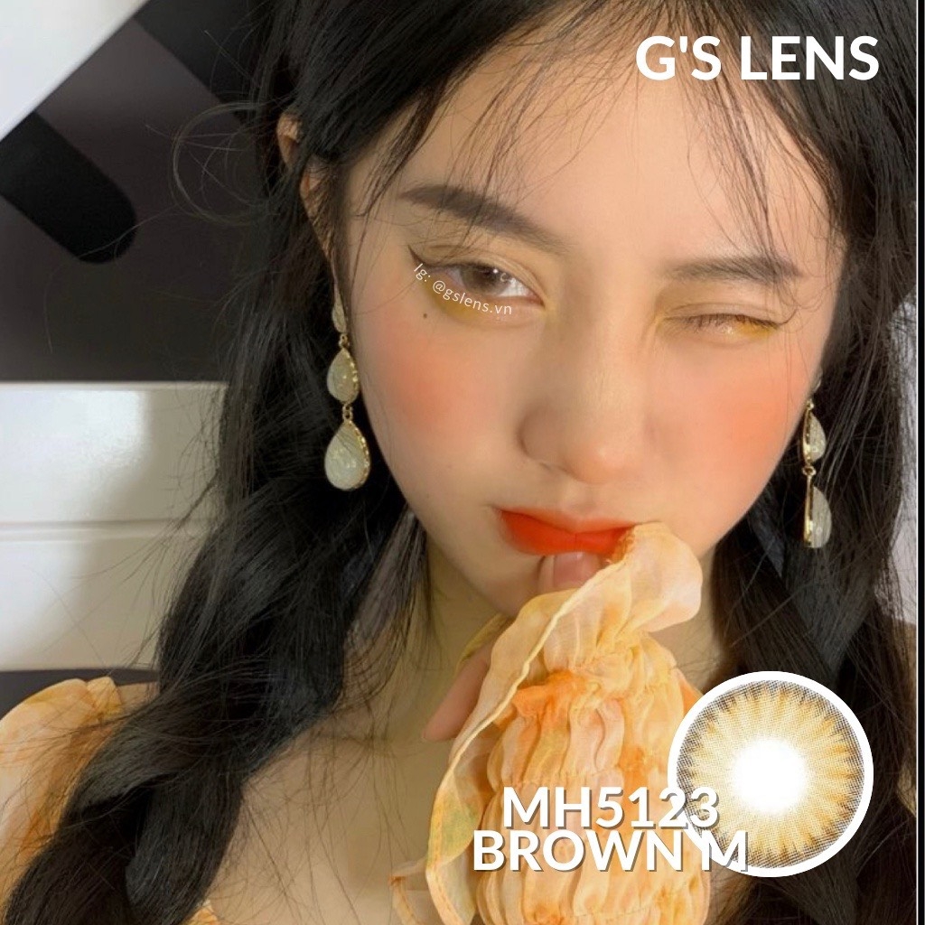 Kính áp tròng 6 tháng MH5123 BROWN màu nâu sáng tây giãn tròng vừa GTRENDY - MC38