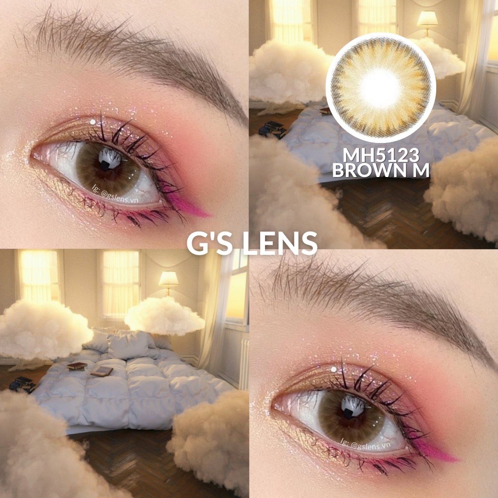 Kính áp tròng 6 tháng MH5123 BROWN màu nâu sáng tây giãn tròng vừa GTRENDY - MC38