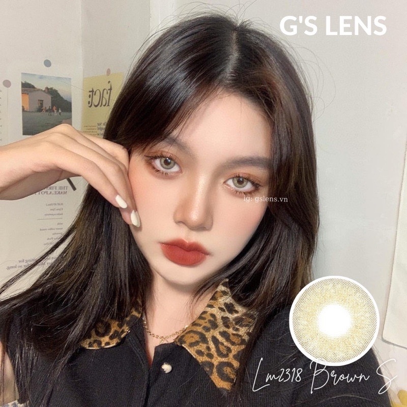 Kính Áp Tròng Lens Mắt LM2318 BROWN Size S 14.2mm (0-6 độ)