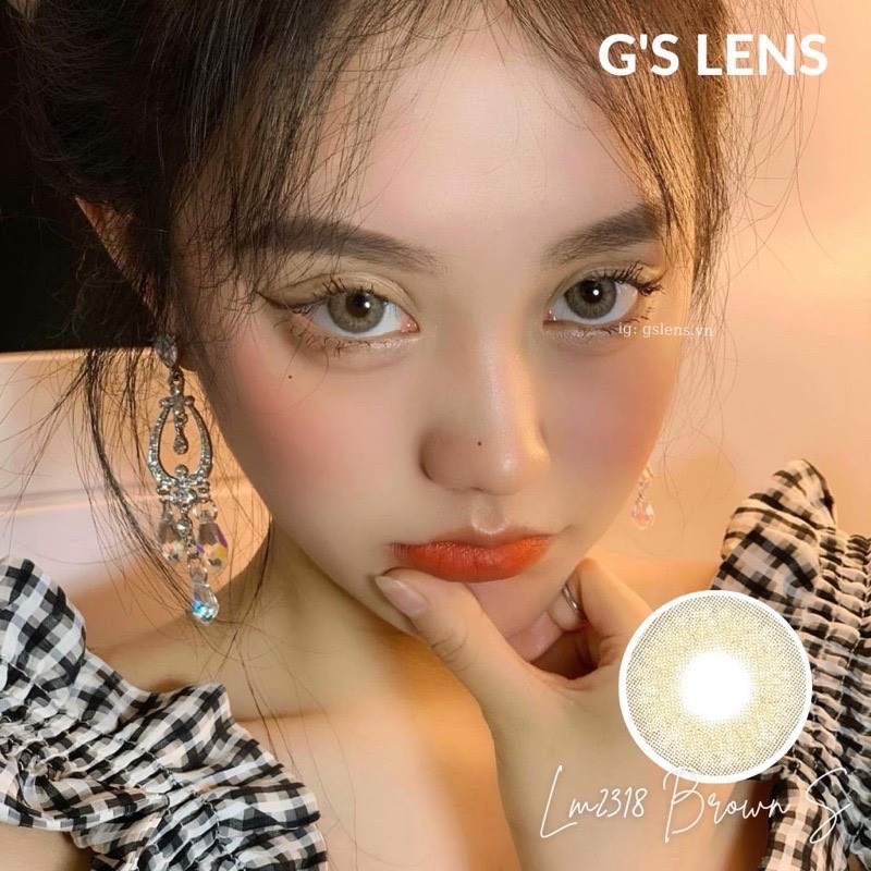 Kính Áp Tròng Lens Mắt LM2318 BROWN Size S 14.2mm (0-6 độ)
