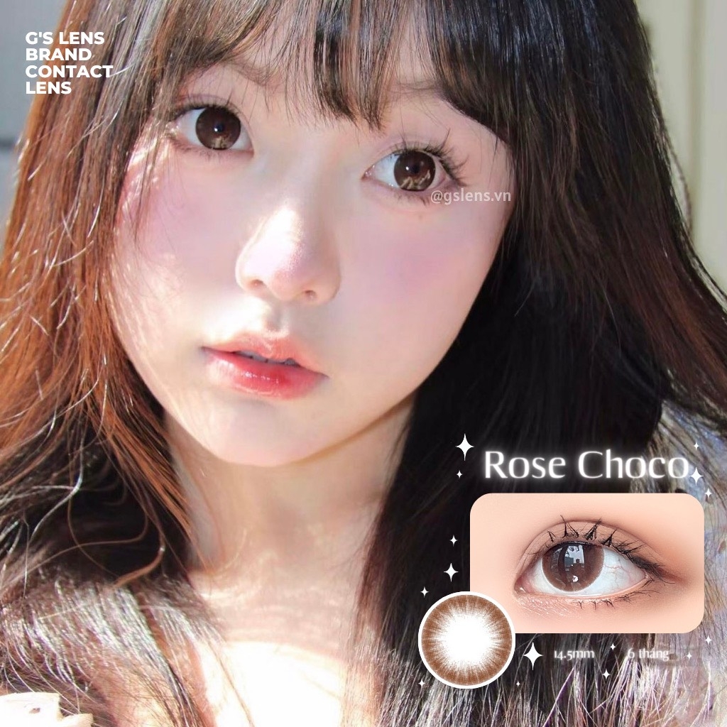 Kính áp tròng 6 tháng ROSE CHOCO màu choco tự nhiên giãn tròng vừa GTRENDY - MC38