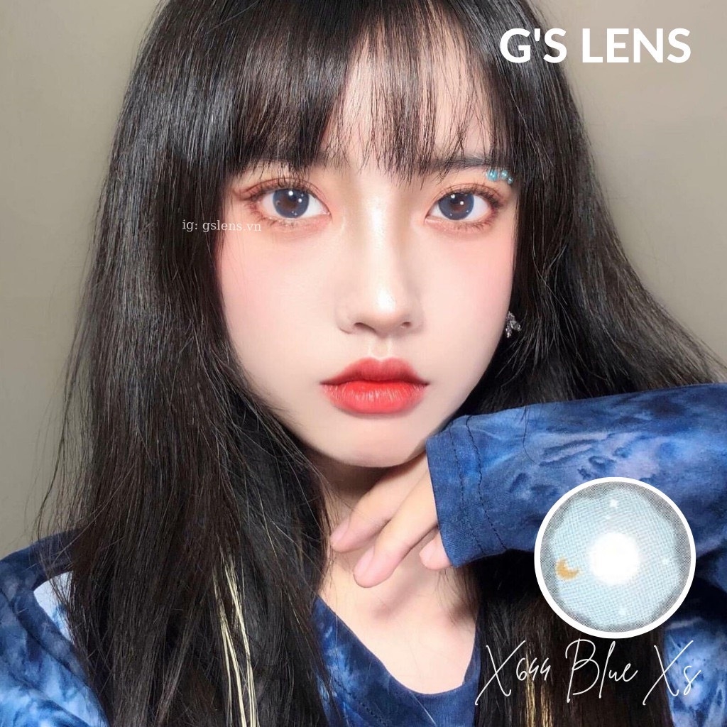 Kính áp tròng 6 tháng X644 BLUE màu xanh dương tự nhiên không giãn tròng GTRENDY - MC38