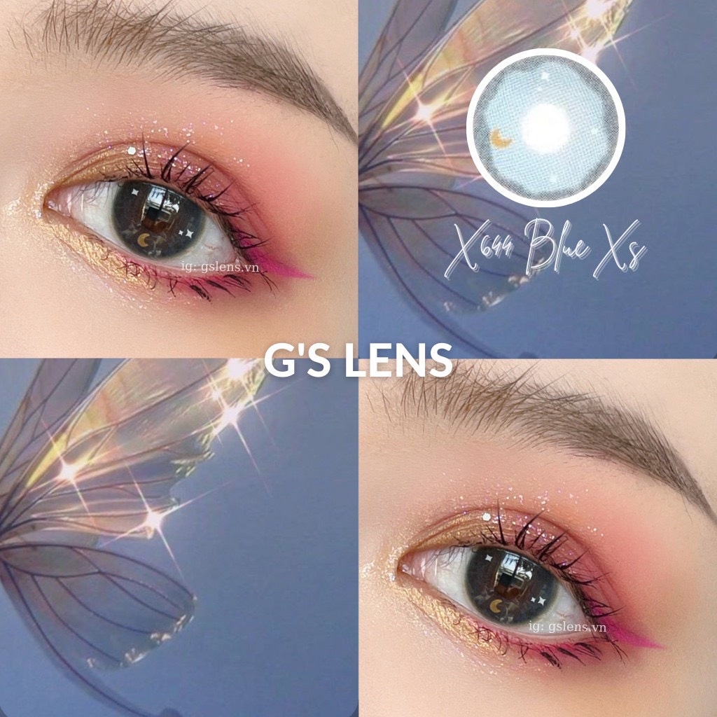 Kính áp tròng 6 tháng X644 BLUE màu xanh dương tự nhiên không giãn tròng GTRENDY - MC38