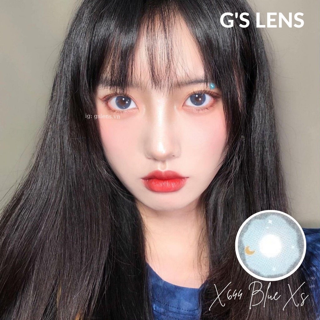 Kính áp tròng 6 tháng X644 BLUE màu xanh dương tự nhiên không giãn tròng GTRENDY - MC38