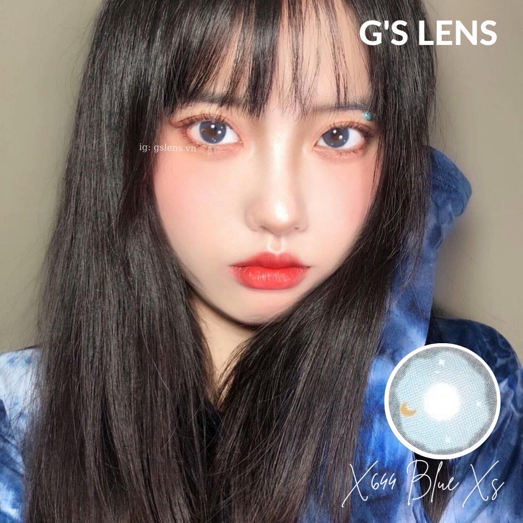 Kính áp tròng 6 tháng X644 BLUE màu xanh dương tự nhiên không giãn tròng GTRENDY - MC38