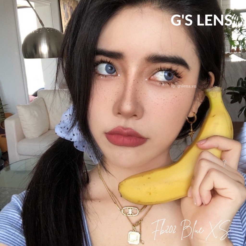 Kính áp tròng 6 tháng FB202 BLUE màu xanh dương sáng tây không giãn tròng GTRENDY - MC38