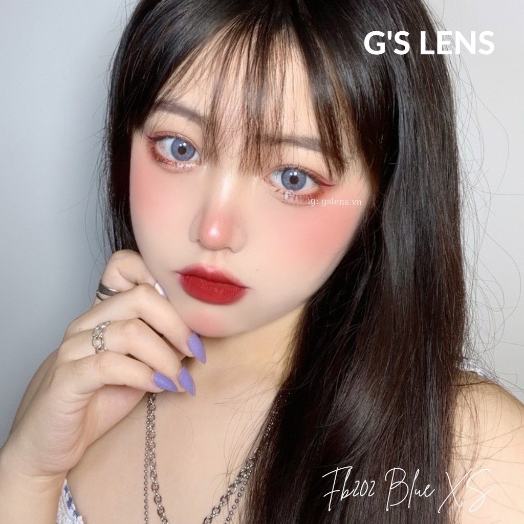 Kính áp tròng 6 tháng FB202 BLUE màu xanh dương sáng tây không giãn tròng GTRENDY - MC38