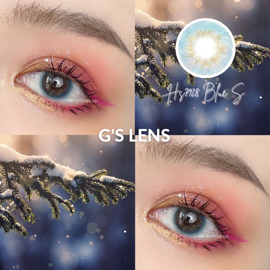 Kính áp tròng 6 tháng HS7928 BLUE màu xanh dương sáng tây giãn tròng nhỏ GTRENDY - MC38