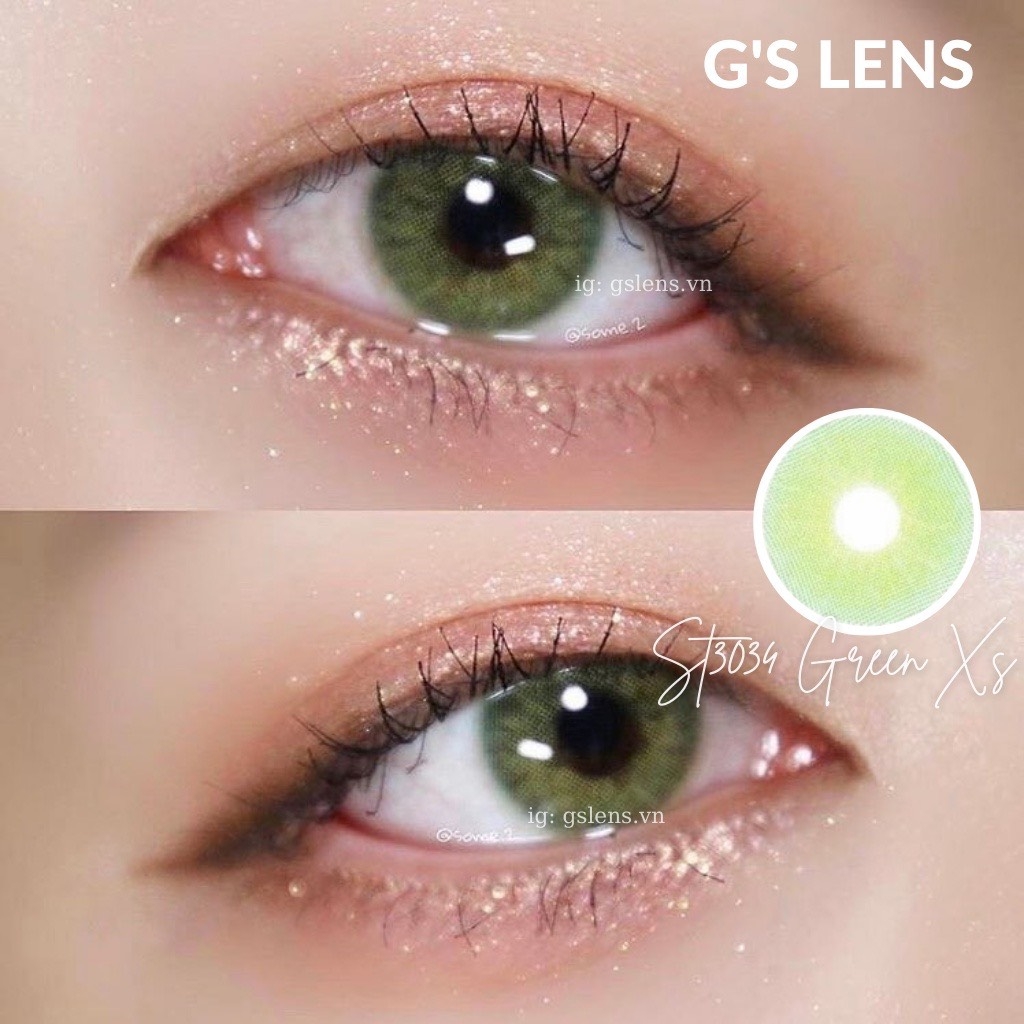 Kính áp tròng 6 tháng ST3034 GREEN màu xanh lá sáng tây giãn tròng nhỏ GTRENDY - MC38