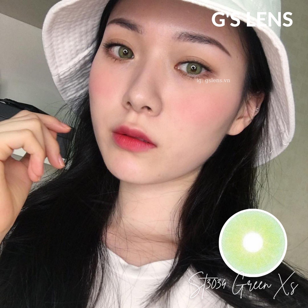 Kính áp tròng 6 tháng ST3034 GREEN màu xanh lá sáng tây giãn tròng nhỏ GTRENDY - MC38