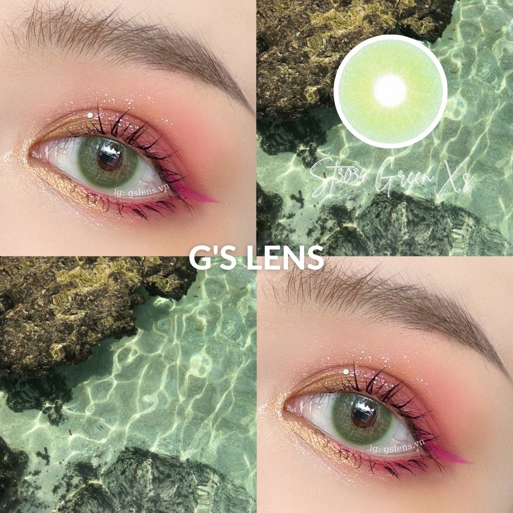 Kính áp tròng 6 tháng ST3034 GREEN màu xanh lá sáng tây giãn tròng nhỏ GTRENDY - MC38