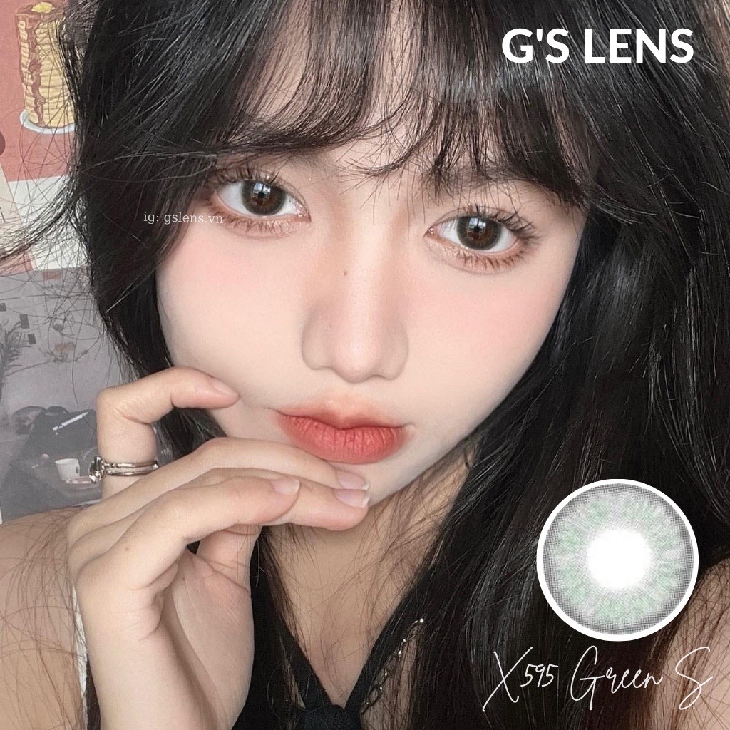 Kính áp tròng 6 tháng X595 GREEN màu xanh lá tự nhiên giãn tròng nhỏ GTRENDY - MC38