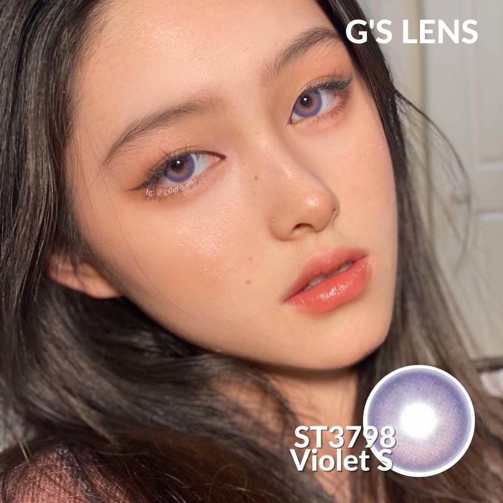 Kính áp tròng 6 tháng ST3798 VIOLET màu tím sáng tây giãn tròng nhỏ GTRENDY - MC38