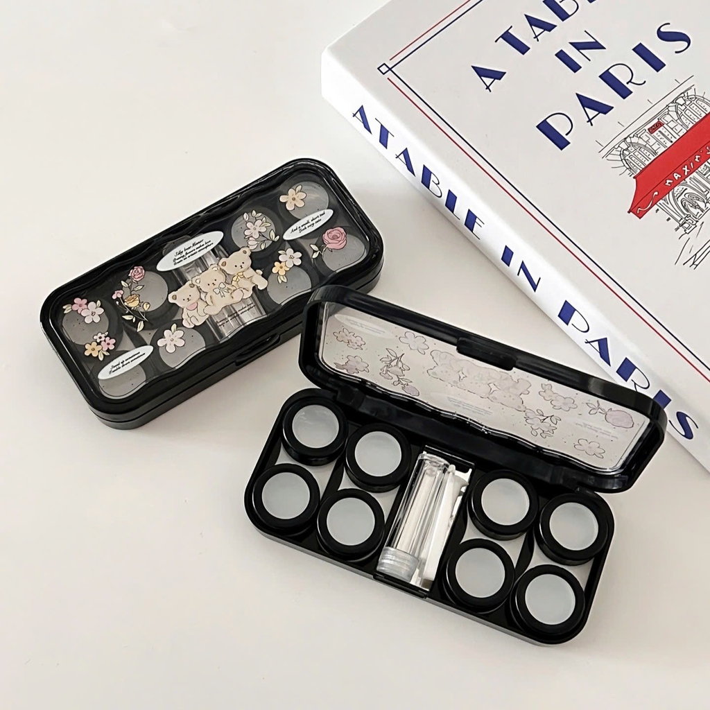 Khay 4 Cặp Gấu Thỏ Các Loại - Case Hộp Đựng Lens