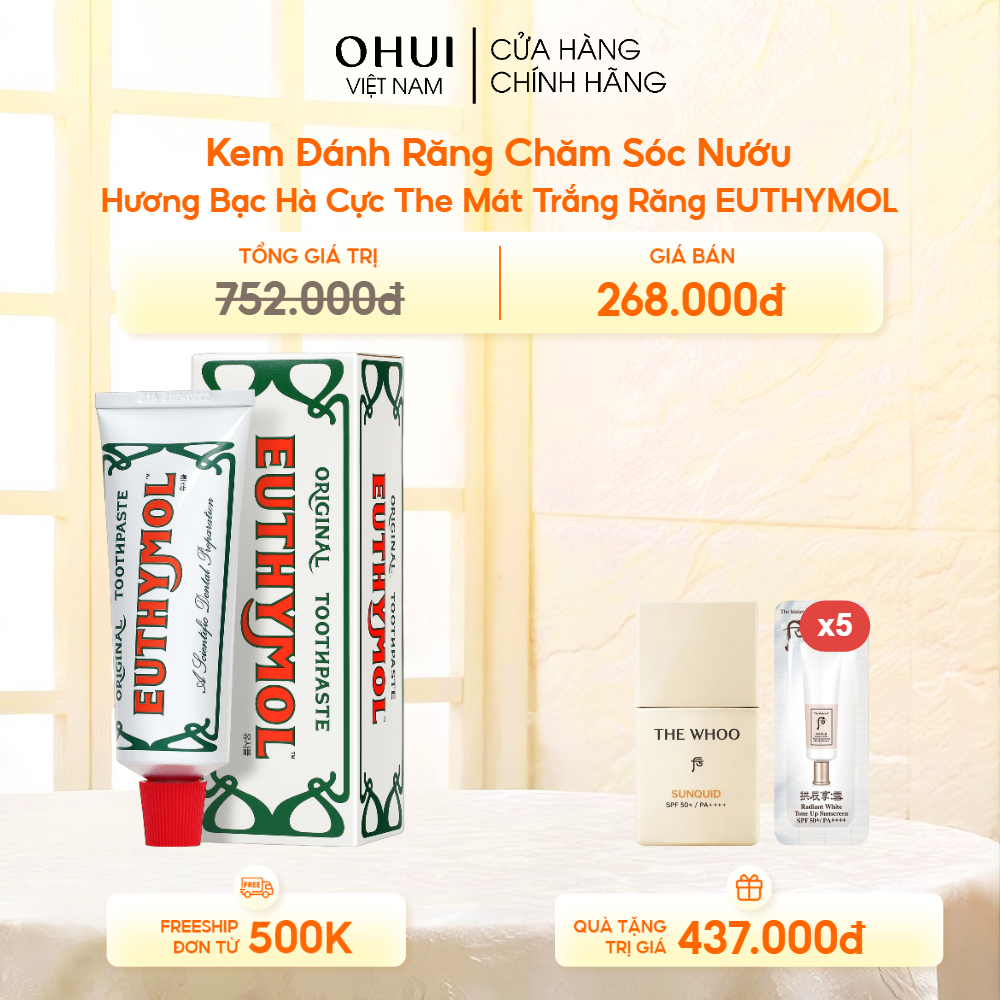 Kem Đánh Răng Chăm Sóc Nướu Hương Bạc Hà Cực The Mát Trắng Răng EUTHYMOL
