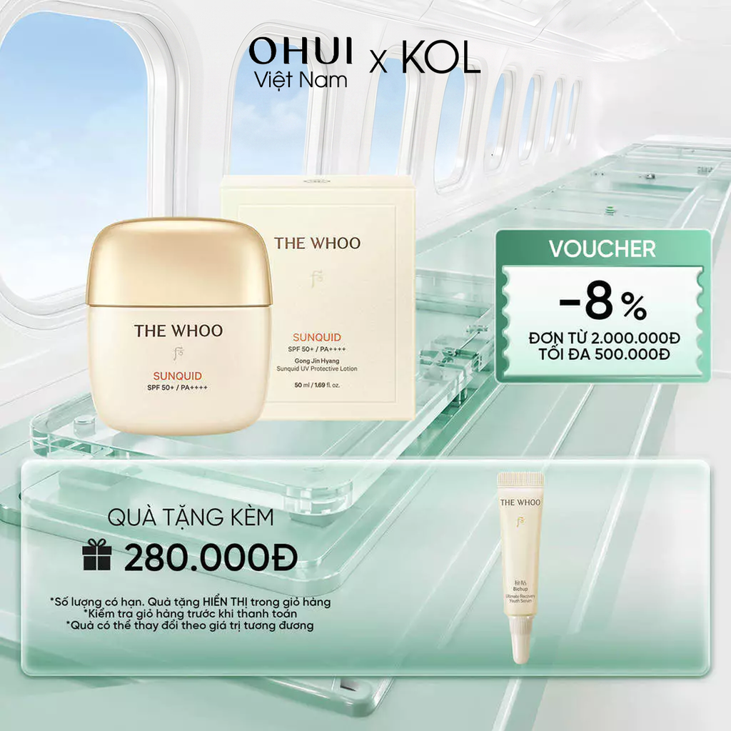 [KOL x OHUI] Kem chống nắng Whoo Gongjinhyang Sunquid Uv Protective Lotion