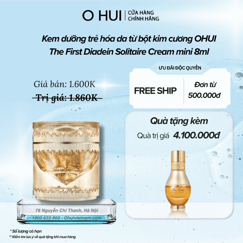 Kem dưỡng trẻ hóa da từ bột kim cương OHUI The First Diadein Solitaire Cream mini 8ml