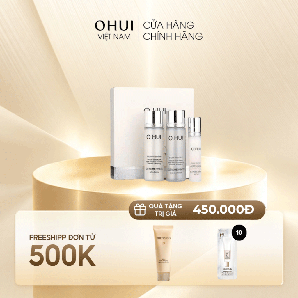 Bộ sản phẩm dưỡng trắng da Ohui Extreme White Miniature Kit 3 sản phẩm