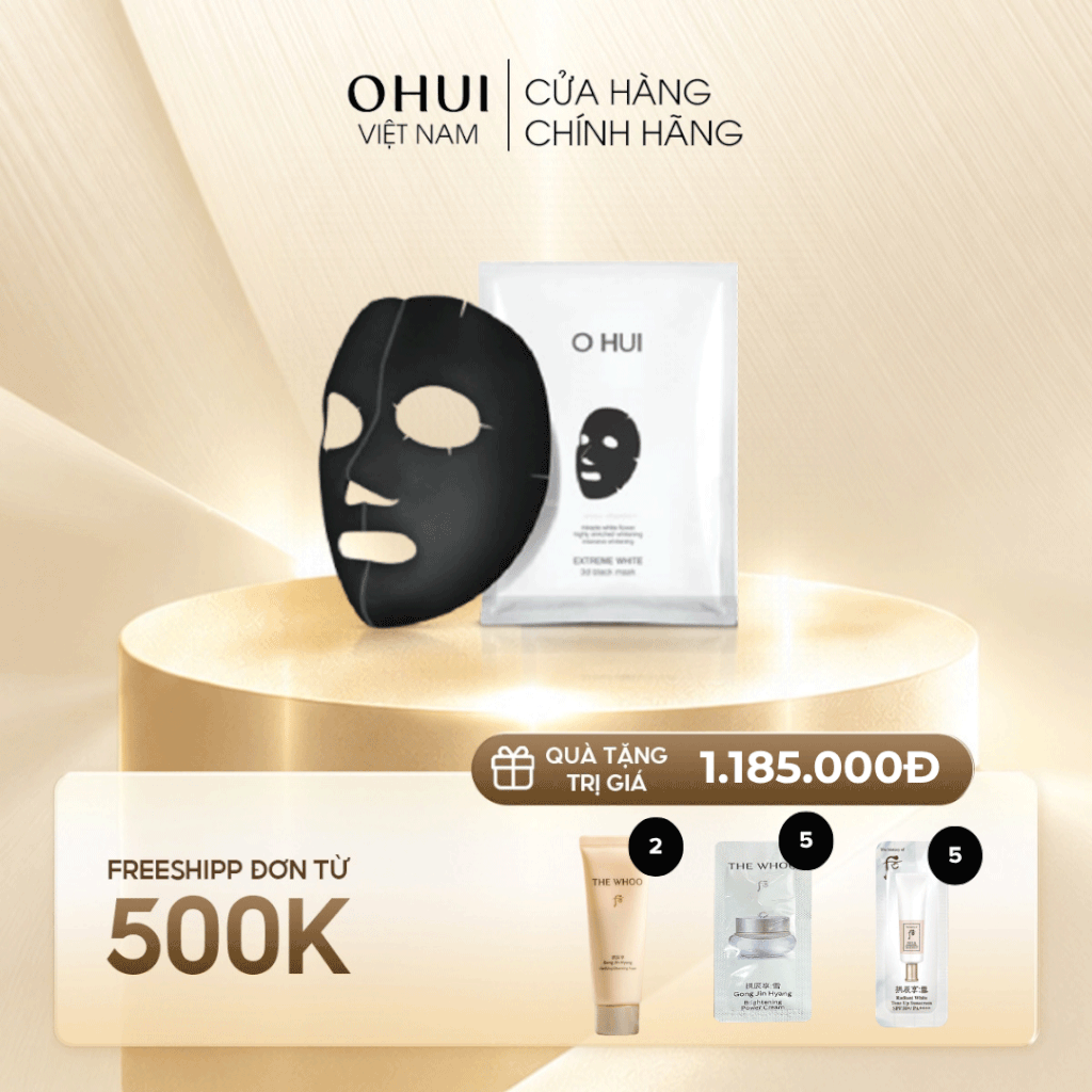 Mặt nạ dưỡng trắng OHUI Extreme White 3D Black Mask